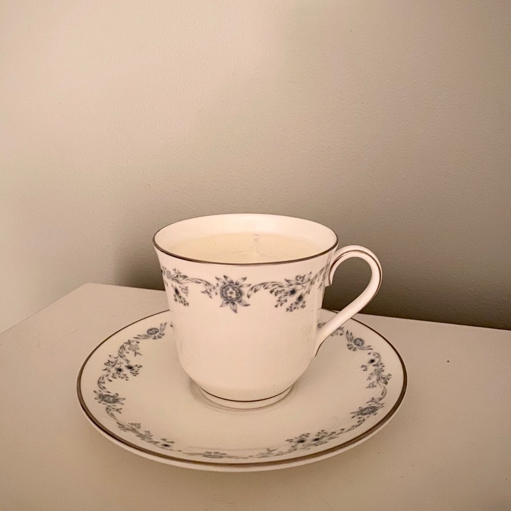 Handmade soy teacup candle